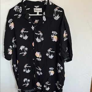 No Boundaries Black Palm Print Men's Shirt
